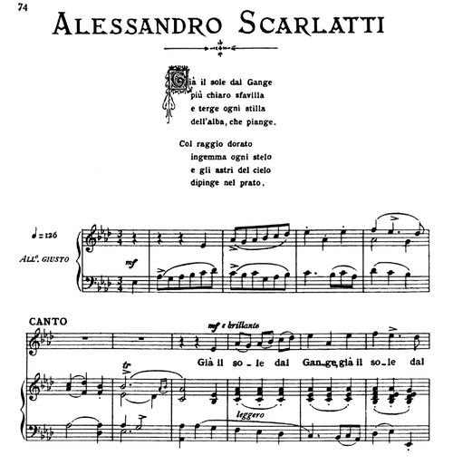 Gia Il Sole Dal Gange Medium Voice In A Flat Major A Scarlatti Ed Ricordi Classicalsingerdownloads Com