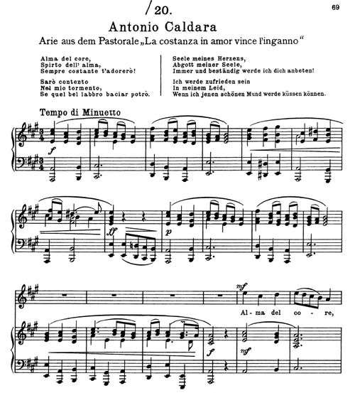 Alma Del Core In A Major High Voice A Caldara Old Masters Of Bel Canto Ed Peters Classicalsingerdownloads Com