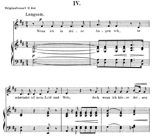 Wenn Ich In Deine Augen Seh Op 48 No 4 In D Major R Schumann Dichterliebe Transposition For Low Voice Schumann Lieder Low Edition Vol I Peters Friedlaender Pd 2pp For Contralto Or Bass